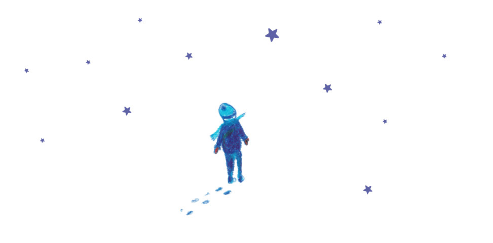 Prószą Bajki Mikołajki — ilustracja, dziecko wśród gwiazd i prezentów